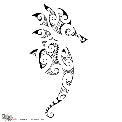 Maori style seahorse