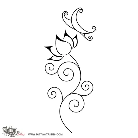 Lotus and butterfly